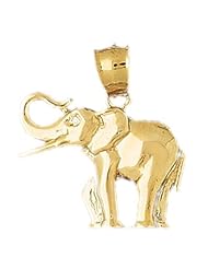 Dazzlers Solid 14k Gold Elephant Charm Pendant Available in three colors from jewelsberry (weights: 3.9 grams only)