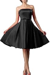 Junior Strapless Cocktail Satin Homecoming Dress/Bridesmaid Dress 