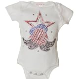 Newborn Baby Girl Clothes White WESTERN Fourth of July ATTITUDE PIE Onesie 3-12M