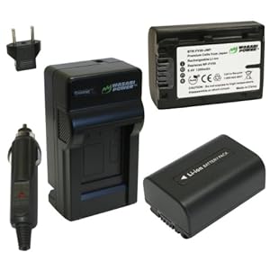 Wasabi Power Battery and Charger Kit for Sony NP-FV30, NP-FV40, NP-FV50, DCR-SR15, DCR-SR21, DCR-SR68, DCR-SR88, DCR-SX15, DCR-SX21, DCR-SX44, DCR-SX45, DCR-SX63, DCR-SX65, DCR-SX83, DCR-SX85, HDR-CX105, HDR-CX110, HDR-CX115, HDR-CX130, HDR-CX150, HDR-CX155, HDR-CX160, HDR-CX300, HDR-CX305, HDR-CX350V, HDR-CX360, HDR-CX520V, HDR-CX550V, HDR-CX560, HDR-CX700, HDR-PJ10, HDR-PJ30, HDR-PJ50, HDR-XR150, HDR-XR155, HDR-XR160, HDR-XR350V, HDR-XR550V