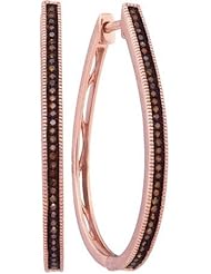 10KRG 0.25CTW DIAMOND MICRO-PAVE HOOPS EF10000K/RG