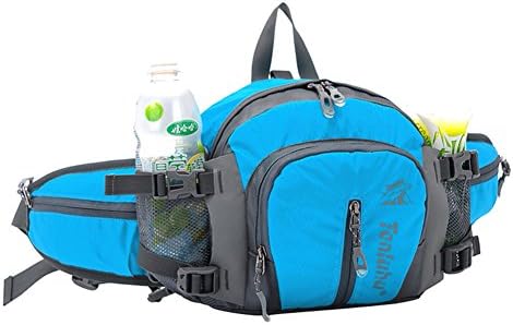 Tiger322 Blue Big Size Leisure Time Purse Multifunctional Backpacking Slim Water Resistance Sporty Travel Waist Bag with a Hanging Handle