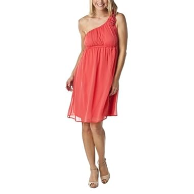 Product Image Merona® Women's One Shoulder Chiffon Dress w/Rosettes - Coral