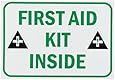 SmartSign Safety Sign, Legend "First Aid Kit Inside", Black/Green on White