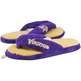 Minnesota Vikings Ladies Purple-Gold Plush Thong Slippers (Large)