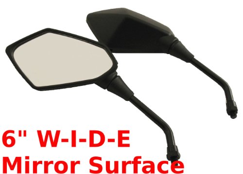 Motorcycle Mirrors - Black Stealth Styling - Honda, Kawasaki, Suzuki, Victory