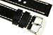 JP Leatherworks Men's M121 22mm Panerai Style Leather Black Watch Band with Heavy Stainless Steel Buckle