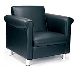 1st quality leather faced armchair - black