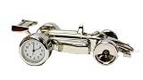 Racecar Shaped Silver Colored Clock - Decorative Clock