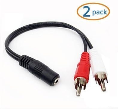 HIDREAM 3.5mm Stereo to Dual RCA Audio Adapter Cable, 3.5mm Female to Dual RCA Male (Pack Of 2)