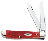 Case Cutlery 06983 Mini Trapper Pocket Knife with Chrome Vanadium Steel Blades Dark Red Bone