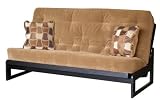 Full Size Futon Sofa Mattress Tufted in Sand Microfiber