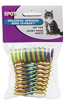 Ethical Pet Wide Durable Heavy Gauge Plastic Colorful Springs Cat Toy, 10 Count per Pack
