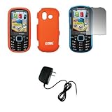 EMPIRE Orange Rubberized Snap-On Cover Case + Screen Protector + Home Wall  ....