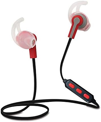 Doopro (TM) Comfortable Bluetooth Headphone for Adults &amp; Children for outdoor Sports Sweatproof ear buds with Selfie Shutter for Camera and mic for phones (Red)