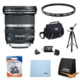 Canon EF-S 10-22mm f/3.5-4.5 USM SLR Lens for EOS Digital SLRs w/ 77mm Multicoated UV Protective Filter, Deluxe Bag, Lens Cap Keeper, Microfiber Cleaning Cloth, Memory Card Wallet, USB 2.0 Card Reader, Professional Tripod