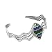 Carolyn Pollack Sterling Silver Multi-Gemstone Inlay Tapestry Cuff Bracelet