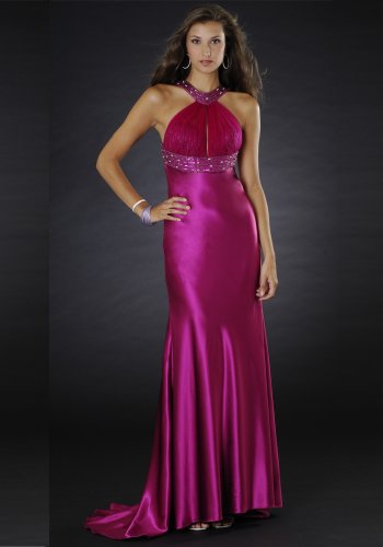 Formal Evening Gown. Beaded Dress for Prom, Party Dress by Sean Collection (70280) Fuschia