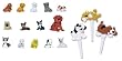 Puppy Cupcake Picks and Tiny Figures - 24pc