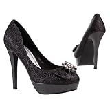 Damen Schuhe, PUMPS, PLATEAU HIGH HEELS, 6090, Synthetik und Leder Optik