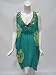 OndadeMar womens bamboo waves green cotton gauze sequin swim tunic M