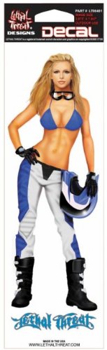 Lethal Threat Decal BLUE MOTOX BABE 3X10 LT00512