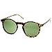zeroUV - Vintage Retro Horn Rimmed Round Circle Sunglasses with P3 Keyhole Bridge (Tortoise/Green)