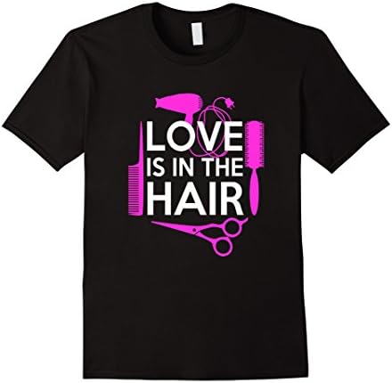 Men's Love is in the Hair T-Shirt, Hair Stylist T-Shirt XL Black