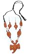 Fashion Jewelry Necklace and Earing In Terracota Handcrafted Unique Gift For Her
