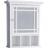 Elite Home Fashions Neal Collection Mirrored Medicine Cabinet, White