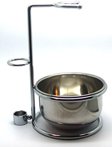 Shavetools Chrome Plated Razor and Brush Stand with Bowl