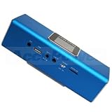 Produkt-Bild: Musicman TXX3548  MA Soundstation Stereo-Lautsprecher mit intergriertem Akku und LCD Display (MP3 Player, Radio, MicroSD Kartenslot,USB Steckplatz) blau