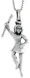 Sterling Silver Majorette Pendant, 1 7/16 in. (37mm) tall