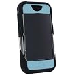 iSkin Revo Antimicrobial Silicone Case for iPhone 1G - Black/Baby Blue - Rah
