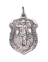 0.925 Sterling Silver Archangel Saint Michael Pendant Charm