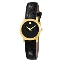 Movado Women's 606088 Museum Black Genuine Leather Strap Watch