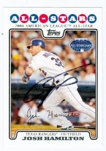 Josh Hamilton Autographed/Hand Signed Baseball Card (Texas Rangers) 2008 Topps Baseball Card #UH215