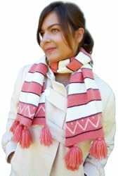 Handmade Alpaca Scarf - Winter Andean Coral (Large)