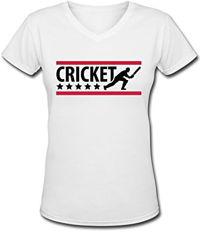 ZYA6W Women's Cricket 100% Cotton Novelty T Shirt White M