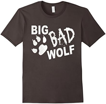 Men's Big Bad Wolf Paw Distressed White Funny Novelty T Shirt Large Asphalt
