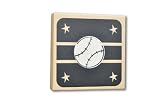 Homeworks Etc Baseball Canvas Wall Art, Black/Tan/White