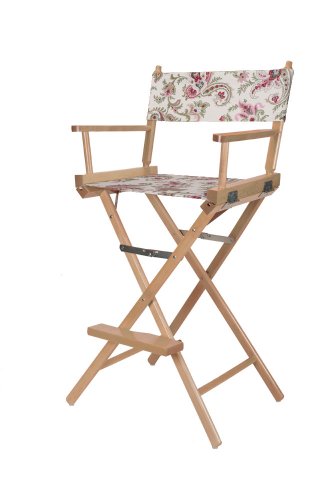 Telescope Casual Heritage Bar Height Director Chair, Sugar Cookie with Varnish Frame