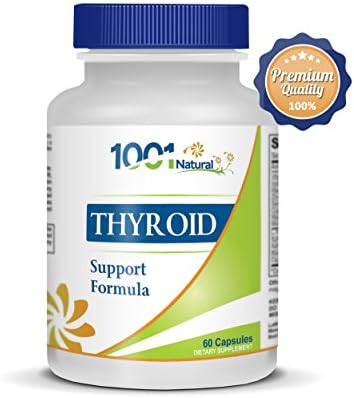 1001Natural Thyroid Support Supplement for Women & Men. Perfect Energy Booster Complex wiht Vitamin B-12, Iodine, Magnessium, Zinc, Zelenium, Copper & more Powerfull Ingredients Regulating Stress Levels