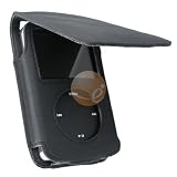 Synethetic Leather Case Compatible With 30 GB iPod Video and 80GB / 120GB Classic with Belt Clip and Strap, Midnight Black