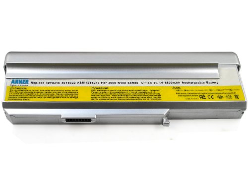 Anker New Laptop Battery for Lenovo 3000 C200 SERIES C200 ,3000 N200 SERIES N200((15.4INCH WIDESCREEN), 3000 N100 SERIES N100 [Li-ion 9-cell 6600mAh]