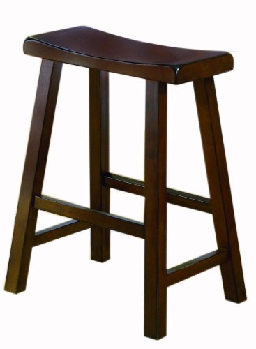 Homelegance 5302C-24 Saddleback 24-Inch Height Barstool, Cherry, Set of 2