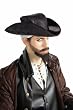 Adult Black Suede Pirate Hat - Adult Std.