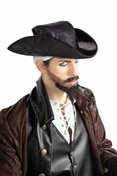 Adult Black Suede Pirate Hat - Adult Std.