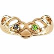 14K Yellow Gold Mother's Ring - 2 Gemstone -- YOU CHOOSE THE COLORS!