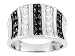 STERLING SILVER 1.55CTW BELLA LUCE BLACK AND WHITE DIAMOND SIMULANT RING